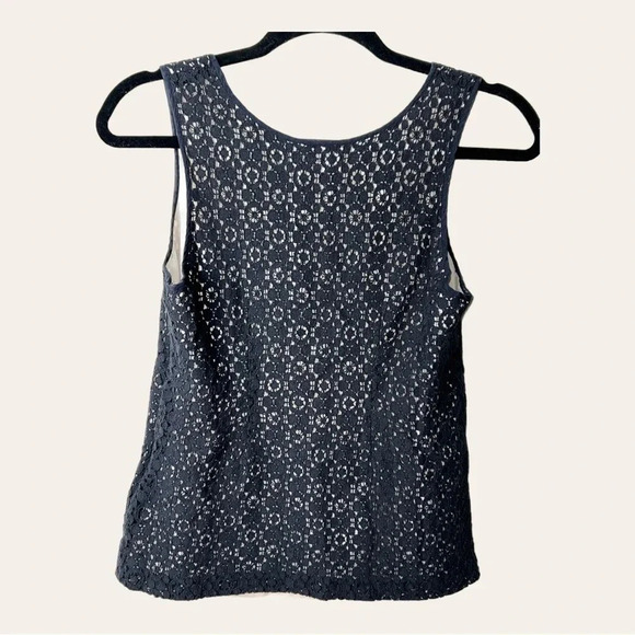 0709. J.CREW SLEEVELESS BLOUSE‎ FULL LACE WITH LINER BLACK/NUDE SIZE 0 - Picture 4 of 9